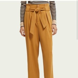 The Daisy high-rise straight-leg paper bag trousers